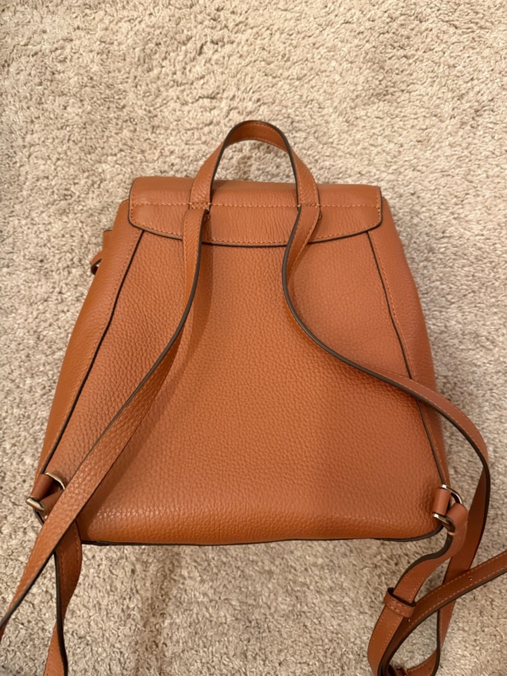kate spade brown pebbled leather backpack with flap - Picture 3 of 4